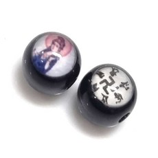 Bead 팔찌원석 불교 만자 팬던트 한팩 원석선택, 석가만 블랙 (2개)