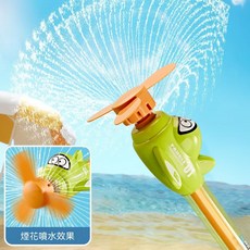 抽拉式旋轉飛機水炮 兒童沙灘戶外戲水玩具, 1套, 一條裝：綠色 飛機旋轉水炮