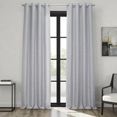 HPD Half Price Drapes 그로밋 리넨 커튼 274.3cm(108인치) 롱 암막 커튼 침실 및 거실용 (패널 1개) 너비 127cm(50인치) x 길이 274.
