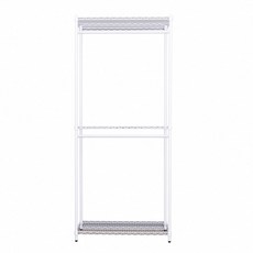 dayneeds 荷重型 90x45x210公分 三層雙桿衣櫥 (鎖管) 三色可選, 白色, 1個