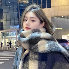 오버핏 체크 커플 목도리 빅사이즈 숄 머플러 넥워머 _050613