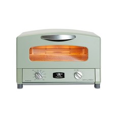日本千石阿拉丁 復古多用途4枚燒烤箱 AET-G13T 0.2秒瞬熱【原廠總代理】, 綠色(附多功能烤盤), AET-G13T-G