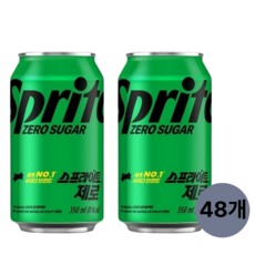 스프라이트 제로 350ml 24캔 2박스 (총 48개)