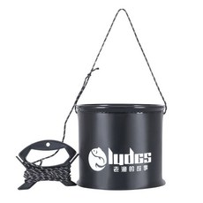 Ludes可折疊釣魚桶 加大號裝魚箱 活魚桶 釣魚水箱 灰色+黑色, 盛水桶18黑色
