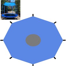 14피트 원형 야외 트램폴린용 그늘막 자외선 차단 트램폴린 커버 8개 지지대, 14FT 8 Poles