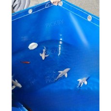 픽바이 수조 양어장 캔버스 방수포 거북이 우렁이 간이 잉어 양식장, 3x3m, 두꺼워진 450g/플랫 다리 0.6m, 450g, 1