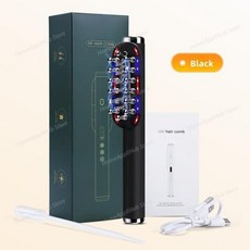 해피모발 탈모예방 두피케어 마사지기 신형 RF 전기 두피 마사지 빗 EMS 탈착식 물탱크 포함 헤어 케어 모발, 3)Black