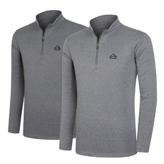 2件So Hot男性保暖刷毛拉鍊長袖T恤