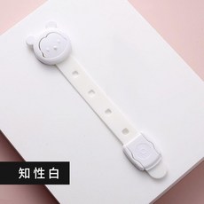 超值 防寶寶多功能夾手抽屜鎖兒童安全鎖嬰兒防護冰箱櫃子櫃門安全鎖釦 副廠商品, 多功能-知性/白色,6個 5檔調節鎖, 1個