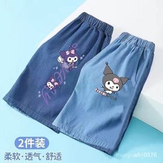 冰絲牛仔褲 短褲女 速幹褲 女童夏季薄款天絲短褲2025新款女孩洋氣夏天速幹牛仔藍天絲褲子潮 KY6M