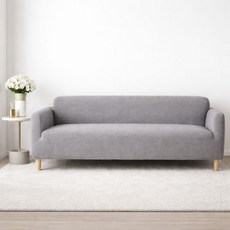 사계절 쇼파커버 1인용 체크 패브릭 소파패드 진드기 알레르기방지 덮개, 라이트그레이