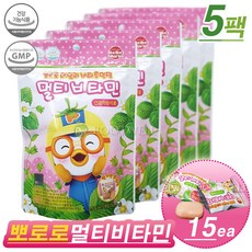 베베모린 뽀로로 데일리 비타츄잉정 멀티비타민 딸기맛 52.5g, 5개