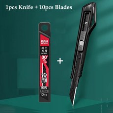 포켓 9mm 유틸리티 나이프 30도 블랙 스틸 블레이드 벽지 종이 필름 절단 U oxing 아트, 한개옵션2, 한개옵션1, 1Bla 10Blades