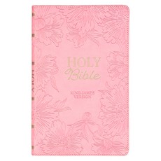 (영문도서) KJV Holy Bible Gift Edition King James Version Faux Leather Flexible Cover Light Pink Floral Leather, Christian Art Publishers, English, 9781639522859