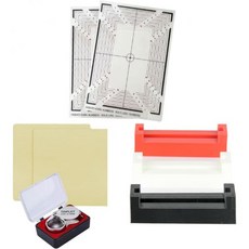 조라벨 카드 센터링 도구 세트 스포츠 등급 돋보기가 포함된 키트 청소용 천 및 스탠드카드 스탠드 포함, Card stand included