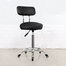 높은 의자 스툴 바퀴 등받이 바체어 체어 회전 캐셔 바의자 식탁 바텐 홈바 업소용, 공식 표준 구성, 블랙새+등받이