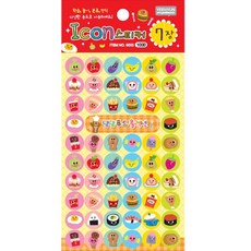 예현산업 아이콘스티커 냠냠푸드 콜렉션 7매 요리스티커 칭찬 꾸미기 어린이집 유치원 초등학교 만들기재료 신학기용품, 1개