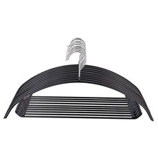 Tosnail 10팩 미끄럼 방지 정장 행거 스웨터 행거 바지 걸이 바 포함 - 딤플 및 행거, 블랙 10팩