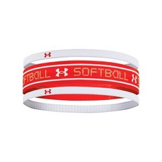 Under Armour 여성용 소프트볼 헤드밴드 화이트 (100)/피닉스 파이어 가장 적합한 단일 사이즈