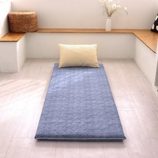 인터카마 멀티싱글 1인 가로70cm 두꺼운 양면 매트 3단접이식 바닥요 까는이불 12color, (70x195), 무지 블루