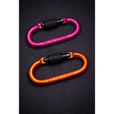 알루미늄 락킹 카라비너 5컬러 블랙 블루 퍼플 핑크 오렌지 스크류 잠금 NOT FOR CLIMBING 캠핑 키링 다용도, 1개, 오렌지 + 핑크