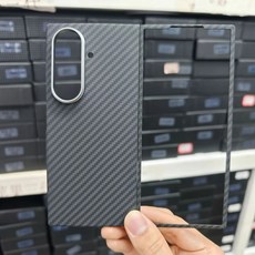 Z 폴드7 케블라 케이스(맥세이프) 카본 케이스 탄소섬유 전면 씬 얇은 프레임+후면, 1개, 하늘색, 갤럭시 Z 폴드 7