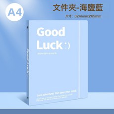 辦公收納整理活頁資料夾a4加厚透明資料袋學習資料試卷收納冊批發, 1個, 資料夾-藍色X5份