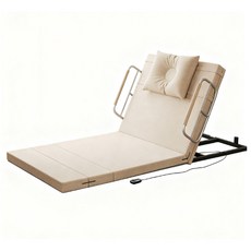 電動起身輔助床器，一鍵升降，高度可調，安全護欄，可拆卸布套，適用各類床型, 卡其色, 1個