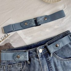 바지 줄이기 벨트 똑딱이 단추 수선 허리 청바지 조절 고리 고무줄, 1개, 블루