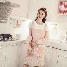 時尚防油防水圍裙 可愛成人工作服, 花樣年華粉色, 只發袖套