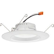 레트로핏 스마트 다운라이트 RGBW M6 10.2cm 4인치 매트화이트, 단일 5/6인치 표준 조절불가 배플트림 화이트