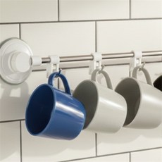 윌리마켓 흡착 머그컵걸이 욕실청소도구걸이