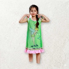 팅커벨반팔드레스 실내복 여아동 코스튬 파티옷 아동드레스