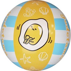蛋黃哥 Holly Kitty 海灘球 沙灘球 軟球 充氣球 正版授權, 1個, 蛋黃哥海灘球