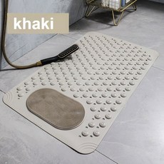 1개 접이식 욕실 마사지 매트 | PVC 단색 흡착식 각질 제거 디스크 공간 절약형 미끄럼 방지 바닥, khaki 1pc