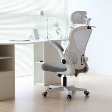 투노 넥트론 사무실 컴퓨터 책상 학생 공부 게이밍 허리 편한 메쉬 의자, 화이트(그레이)