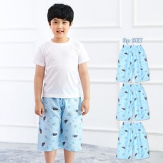 아동용 7부 지지미 엠보 파자마 바지 3세트
