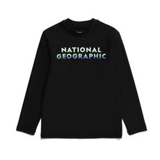 내셔널지오그래픽 키즈 K232URG610 빅로고 래쉬가드 BLACK 902165