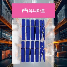 나무집게 대 파랑 파티가랜드 장식집게 메모걸이 소품걸이 포토집게 돌잔치