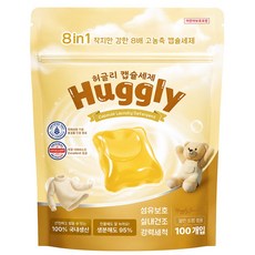 허글리 8IN1 딥 클린 초고농축 캡슐 세탁세제 허글리선샤인 향, 1개, 100개입