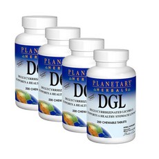 플랜터리 허벌 DGL 리코리스 380mg 츄어블 Planetary Herbals DGL Licoric, 4개, 200정