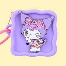 실리콘 미니 전신 산리오 파우치-쿠로미(퍼플) 스퀘어