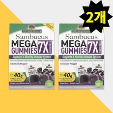 Swanson 삼부커스 메가 7X 강도 블랙 엘더베리 추출 202mg 구미 Sambucus Mega 7X Black Elderberry, 2개, 30정