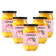 [더파머스] 수제 겨울 사랑해 복숭아 병조림 황도 5병 490g, 단품, 단품