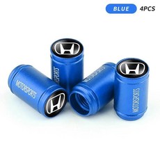 무겐 파워 시빅 어코드 재즈용 알루미늄 자동차 휠 타이어 에어 밸브 먼지 캡, 1개, 2. For Honda-blue-4pcs