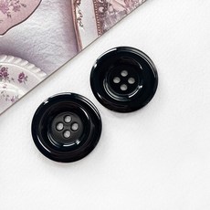 30mm 유광 컬러 4구 코트단추 쟈켓단추 빅사이즈 단추, 블랙, 1개