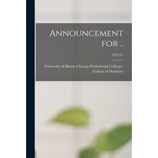 (영문도서) Announcement for ..; 1923/24 Paperback, Hassell Street Press, English, 9781013704802