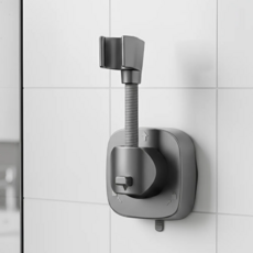 러슈브 자바라 후크형 강력 흡착 샤워기 거치대, 다크그레이