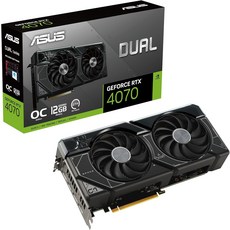 ASUS 듀얼 지포스 RTX™ 4070 슈퍼 EVO OC 에디션 12GB GDDR6X PCIe 4.0 DLSS 3 HDMI 2.1a 디스플레이포트 1.4a 2.5슬롯 디자인 축, Dual Fans, RTX4070|OC