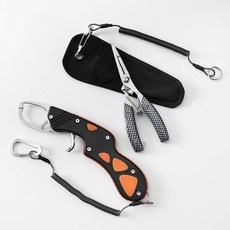 二代格子紋 控魚器 不鏽鋼路亞鉗 戶外釣魚工具, 黑紅色, 單控魚器, 1個